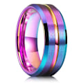 Miniatyrbild 2 av 5: 2024 ny modell Fashion 8mm Svart Tungsten Bröllop Keltisk Drake Ringar Inlagd Blå Zirkon Rostfritt Stål Ringar för Män Blå Kolfiber Ring Style 38 9