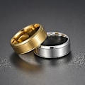 Miniatyrbillede 5 af 5: 2024 ny model 4 farver klassisk 8mm herreringe overflade børstet rustfrit stål enkel ring til kvinder vielsesring par smykker tilbehør sliver 9