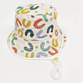 Miniatyrbild 5 av 5: Barnhatt Justerbar Solhatt Andningsbar Strandhatt För Pojkar Flickor_ll Cute Beige Graffiti letters 2-6 Years