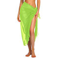 Pikkukuva 1 / 5: Naisten pitkä ja lyhyt sarong-uimapukupeite kesäranta bikinit kääri läpikuultava lyhyt hame huivi uima-asujen peitteeksi Light Green-Long One Size