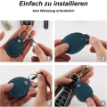 Miniatyrbillede 3 af 5: 2 stk. PU Læder Airtag Nøgleholder, Airtag Vedhæng Airtag Etui Airtag Holder Airtag Nøglering Airtag Nøgleholder Etui Blue