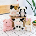 Miniatyrbilde 3 av 5: Søt Hamster Kanin Panda Plussjeleketøy Gris Liten Dukke Fyllte Dyr Kawaii Gratis Frakt Barn Bursdag Julegave Husky 23cm