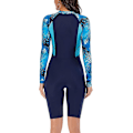 Miniatyrbilde 3 av 5: Kvinners badedrakt i ett stykke med lange ermer, rashguard for damer, våtdrakt, atletisk badedrakt, surfe- og dykkerdrakt med glidelås foran, badedrakt Xd1 Navy x 2935 M
