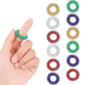 Miniatyrbillede 1 af 5: 12 stk. akupressurring med pigge sensoriske fingerringe massageringe