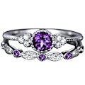 Miniatyrbillede 1 af 5: 2 stk. fingersmykker dobbelt type holdbar mode cykelring til gave Purple US 7