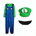 Pikkukuva 3 / 5: Miesten Aikuisten Super Mario ja Luigi Hieno Pukeutumispuku Putkimiehet Halloween-asu Green Luigi M