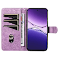 Miniatyrbillede 4 af 5: Til Oppo A5 Pro 5G Wallet Case T-Formede Linjer Læder Telefon Cover Stativ - Lys Lilla Wine Red