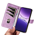 Miniatyrbillede 5 af 5: Til Oppo A5 Pro 5G Wallet Case T-Formede Linjer Læder Telefon Cover Stativ - Lys Lilla Brown