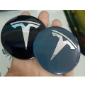 Miniatyrbilde 3 av 5: 4 stk 56mm Bil Hjulnavsdeksel Emblem Klistremerke Styling For Tesla Model3 Model S Roadster Cybertuck Modelx Biltilbehør Llwl A Black