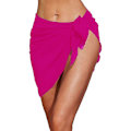 Pikkukuva 1 / 5: Naisten pitkä ja lyhyt sarong uimapukukangas kesäranta bikinit kääre läpikuultava lyhyt hame huivi uima-asukangas Rose-Short One Size