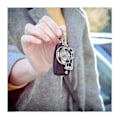 Miniatyrbillede 4 af 5: Bil Metal Nøglering Lyd Turbo Nøgle Glat Leje Spindende Model Turbine Turbo Ring Nøgle Turbo Formet Silver