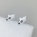 Miniatyrbild 2 av 2: 6 par söta djurbitande örhängen 3d lera djur prydnads örhängen dinosaurie örhänge#hgkj14 Little White Dog 6 pairs