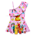 Miniatyrbild 1 av 5: Tecknad flicka badkläder Pikachu flicka baddräkt två delar barn bikini set barn badkläder badkläder 203283 Size 150