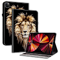 Miniatyrbillede 1 af 5: Læder Etui til iPad Air 11 (2025) (2024) Air (2022) (2020) Pro 11 (2022) Mønsterprintet Tablet Cover Small Lantern Flower