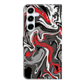 Miniatyrbild 5 av 5: Plånboksfodral för Samsung Galaxy A56 5G med mönstertryck, stativ och flip-skydd i läder - Rock Texture Neon