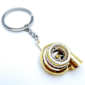 Miniatyrbillede 1 af 5: Bil Metal Nøglering Lyd Turbo Nøgle Glat Leje Spindende Model Turbine Turbo Ring Nøgle Turbo Formet Gold