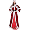 Miniatyrbild 2 av 5: Plus Size Deluxe Sammet Juldräkt för Vuxna Cosplay Par Santa Claus Kläder Festkläder Juluniform Kostym för Män Kvinnor-e Red  Man M