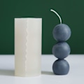 Miniatyrbillede 3 af 5: 3D silikoneform stearinlysform, kugler stearinlysfremstillingsform silikone stearinlysforme til stearinlysfremstilling græskar stearinlysform 3 på hinanden følgende kugler geometrisk form