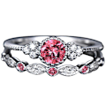 Miniatyrbillede 1 af 5: 2 stk. fingersmykker dobbelt type holdbar mode cykelring til gave Pink US 6