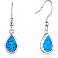 Miniatyrbillede 1 af 4: Fancime Sterling Sølv Opal Dangle Øreringe Tåreformet Krog Drop Øreringe Fødselssten Fine Smykker Til Kvinder Piger