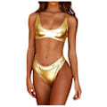 Miniatyrbilde 2 av 5: 9335# Refleks Badedrakt i ett stykke for kvinner Gull Rash Guard for kvinner Cupshe Yellow M