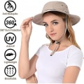 Miniatyrbillede 4 af 5: Myggenethat - Bug Cap Upf 50+ Solbeskyttelse Med Skjult Net Til Biavl Vandreture Mænd & Kvinder Yav kgD TEW Khaki