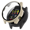 Miniatyrbild 1 av 5: För Garmin Forerunner 265S Repskydd PC Klockfodral med Härdat Glas Skärmskydd - Ivory W Transparent