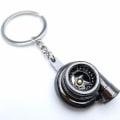Miniatyrbilde 1 av 5: Nøkkelring i metall til bil, lydturbin, glattlager, roterende modell, turbin, turbo-ring, nøkkel, turbo-formet Black