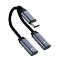 Pikkukuva 1 / 5: (Harmaa) 60W PD Type - C - Kaksois-Type - C -sovitin digitaalisella äänituella