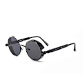 Pikkukuva 1 / 5: Vintage Polarisoivat Steampunk-Aurinkolasit Miehille Merkkisuunnittelu Pyöreät Uv400 Aurinkolasit Black frame black gray