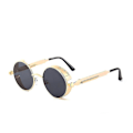 Pikkukuva 1 / 5: Vintage Polarisoivat Steampunk-Aurinkolasit Miehille Merkkisuunnittelu Pyöreät Uv400 Aurinkolasit Gold frame black gray