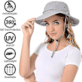 Miniatyrbillede 4 af 5: Myggenethat - Bug Cap Upf 50+ Solbeskyttelse Med Skjult Net Til Biavl Vandreture Mænd Kvinder Grey