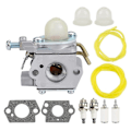 Miniatyrbillede 1 af 5: C1UH142 Karburator med brændstofledning Tune Up Kit til Homelite UT-085801 UT-21947 Craftsman 26CC Edger silver  yellow