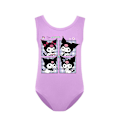 Pikkukuva 1 / 3: 7-14-vuotiaiden tyttöjen Sanrio Kawaii Kuromi -piirretty anime -uimapuku, yksivärinen uimapuku uima-asu rannalle ja uima-altaalle Purple 7-8 Years