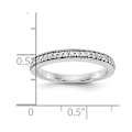 Miniatyrbild 2 av 5: 14k vitgulds vigselring med 1/4 karat diamanter, storlek 7,00, smycken för kvinnor - 2,3 gram, 0,25 dwt