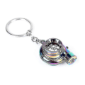 Miniatyrbillede 2 af 5: Bil Metal Nøglering Lyd Turbo Nøgle Glat Leje Spindende Model Turbine Turbo Ring Nøgle Turbo Formet Colorful