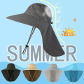 Miniatyrbild 2 av 4: Unisex UV-skyddande keps för sommar utomhusfiske, klättring, solhatt med nackklaff Army Green