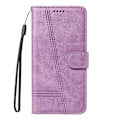 Miniatyrbillede 2 af 5: Til Oppo A5 Pro 5G Wallet Case T-Formede Linjer Læder Telefon Cover Stativ - Lys Lilla Brown