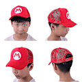 Miniatyrbild 2 av 2: Super Mario Bros Baseballkeps Barn Flickor Justerbar Andningsbar Mesh Solhatt All Red