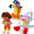 Miniatyrbillede 1 af 2: 25-28cm Dora Udforskeren Monkey Boots Swiper Plys Legetøj Bløde Udstoppede Dukker Rygsæk Med Kort Til Børns Fødselsdag H_a 3pcs
