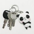 Miniatyrbillede 2 af 5: Sød Panda Nøglering Silikon Tegneserie Børn Dukke Legetøj Nøglering Piger Taske Vedhæng Figur Charm Dyr Nøglering Tilbehør Gave