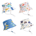 Pikkukuva 2 / 5: Kevät-kesä Miesten Bucket Hatit Piirretty Miesten Miesten Hattu Ranta Auringon Hattu Taapero Miesten Kalastajan Hattu Ulkona Miesten Panama Hattu 02 dinosaur white 50cm(5-24 months)