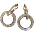 Miniatyrbilde 2 av 3: Øredobber for kvinner, 1 par diamant runde glitter øredobber ferie øredobber, dusk øredobber smykker for kvinner mote Gold