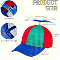 Miniatyrbillede 2 af 5: Propeller Hat, Voksne Sjove Helikopter Fiskerhat med Propeller, Farverig Patchwork Regnbue Propeller Hat, Sommer Solbeskyttelse Solhat Propelle
