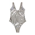 Miniatyrbillede 5 af 5: 9335# Dame Reflekterende Heldragt Split Seksuel Badedragt Guld Rash Guard Til Kvinder Cupshe Silver M