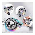 Miniatyrbillede 3 af 5: Bil Metal Nøglering Lyd Turbo Nøgle Glat Leje Spindende Model Turbine Turbo Ring Nøgle Turbo Formet Colorful