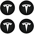 Miniatyrbild 1 av 3: Centrumplast (4 st) för Tesla Model Y Model 3 Modifiering Navkapsel (vit/matt svart) Qxuan