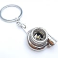 Miniatyrbilde 1 av 5: Nøkkelring i metall til bil, lydturbin, glattlager, roterende modell, turbin, turbo-ring, nøkkel, turbo-formet Silver