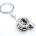 Miniatyrbillede 1 af 5: Bil Metal Nøglering Lyd Turbo Nøgle Glat Leje Spindende Model Turbine Turbo Ring Nøgle Turbo Formet Silver