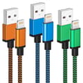 iPhone Laddningskabel 2m 3-pack iPhone Laddningskabel Lång iPhone Lightning-kabel Färgglad Platt USB iPhone Snabbladdningskabel Kompatibel